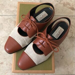 Vintage ESPRIT Open back lace up Oxford shoes